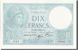 Frankreich 10 Francs Geldschein, 10 F 1916-1942 ''Minerve'', 1939-05-19 -
