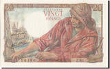 Frankreich 20 Francs Geldschein, 20 F 1942-1950 ''Pêcheur'' -