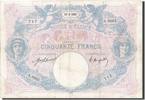 Frankreich 50 Francs 1921 Geldschein, 50 F 1889-1927 Bleu et Rose S+