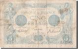 Frankreich 5 Francs Geldschein, 5 F 1912-1917 ''Bleu'', 1916-06-28, S -