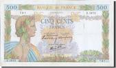 Frankreich 500 Francs Geldschein, 500 F 1940-1944 ''La Paix'' -