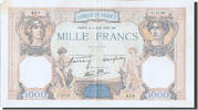 Frankreich 1000 Francs Geldschein, 1 000 F 1927-1940 ''Cérès et Mercure'' -