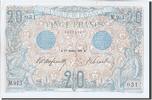 Frankreich 20 Francs Geldschein, 20 F 1905-1913 ''Bleu'', 1906-10-01 -