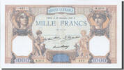 Frankreich 1000 Francs Geldschein, 1 000 F 1927-1940 ''Cérès et Mercure'' -