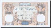 Frankreich 1000 Francs Geldschein, 1 000 F 1927-1940 ''Cérès et Mercure'' -