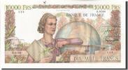 Frankreich 10,000 Francs Geldschein, 10 000 F 1945-1956 ''Génie Français'' -