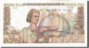 Frankreich 10,000 Francs Geldschein, 10 000 F 1945-1956 ''Génie Français'' -