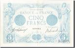 Frankreich 5 Francs Geldschein, 5 F 1912-1917 ''Bleu'', 1916-11-11, VZ+ -