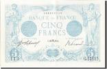 Frankreich 5 Francs Geldschein, 5 F 1912-1917 ''Bleu'', 1916-10-26, VZ+ -