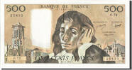 Frankreich 500 Francs Geldschein, 500 F 1968-1993 ''Pascal'' -