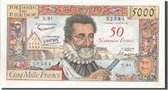 Frankreich 50 Nouveaux Francs on 5000 Francs Henri IV, 1958-10-30, S.91, VZ+ -