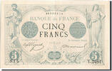 Frankreich 5 Francs Geldschein, 5 F 1871-1874 ''Noir'', 1873-05-09, VZ+ -