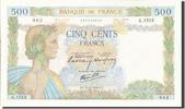Frankreich 500 Francs Geldschein, 500 F 1940-1944 ''La Paix'' -