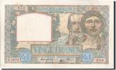 Frankreich 20 Francs Geldschein, 20 F 1939-1942 ''Science et Travail'' -
