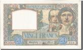 Frankreich 20 Francs Geldschein, 20 F 1939-1942 ''Science et Travail'' -