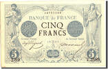 Frankreich 5 Francs Geldschein, 5 F 1871-1874 ''Noir'', 1873-05-16, SS+ -