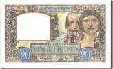 Frankreich 20 Francs Geldschein, 20 F 1939-1942 ''Science et Travail'' -