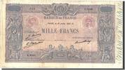 Frankreich 1000 Francs Geldschein, 1 000 F 1889-1926 ''Bleu et Rose'' -