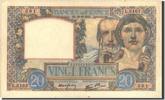 Frankreich 20 Francs Geldschein, 20 F 1939-1942 ''Science et Travail'' -