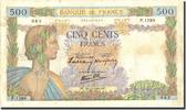 Frankreich 500 Francs Geldschein, 500 F 1940-1944 ''La Paix'' -