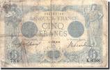 Frankreich 5 Francs Geldschein, 5 F 1912-1917 ''Bleu'', 1915-10-02, S -