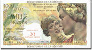 Réunion 20 Nouveaux Francs on 1000 Francs UNZ- -