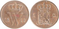 Niederlande Cent Münze, William I, SS, Kupfer, KM:47 -