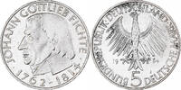 Deutschland 5 Mark Johann Gottlieb Fichte, Hamburg, PP, Silber, VZ+ -