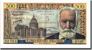 Frankreich 5 Nouveaux Francs on 500 Francs Geldschein, 1955-1959 Overprinted -