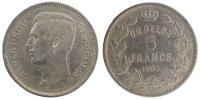 Belgien 5 Francs, 5 Frank Münze, SS+, Nickel -