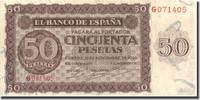 Spanien 50 Pesetas Geldschein, 1936-11-21, KM:100a, S -