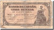 Spanien 5 Pesetas Geldschein, 1937-07-18, KM:106a, SGE -