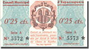 Spanien 25 Centimos Geldschein, Blason, 1937, UNZ -