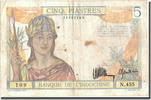 French Indochina 5 Piastres Geldschein, FRENCH INDO-CHINA, Undated (1936), KM:55a, S