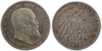 Deutsch Staaten 3 Mark Münze, WURTTEMBERG, Wilhelm II, Freudenstadt -