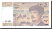 Frankreich 20 Francs Debussy, 1992, UNZ-, Fayette:66bis.3, KM:151f -