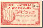 Spanien 50 Centimos Geldschein, La Roca del vallès, 1937, VZ+ -