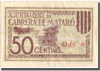 Spanien 50 Centimos Geldschein, Mataro, 1937, SS -