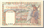 Algeria 50 Francs Geldschein, 1942-08-14, KM:87, SS+ -