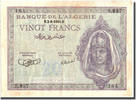 Algeria 20 Francs Geldschein, 1944-06-02, KM:92a, SS -