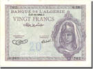 Algeria 20 Francs Geldschein, 1943-11-17, KM:92a, SS+ -