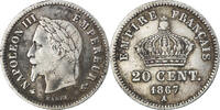 Frankreich 20 Centimes Münze, Napoleon III, Napoléon III, Paris, SS -