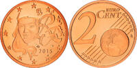 Frankreich 2 Euro Cent Proof / BE, STGL, Copper Plated Steel, KM:New -