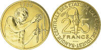 West African States 25 Francs Münze, Paris, ESSAI, STGL -