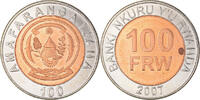 Ruanda 100 Francs Münze, British Royal Mint, SS+, Bi-Metallic, KM:32 -