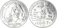 Frankreich 100 Francs Münze, Descartes, UNZ, Silber, KM:996 -