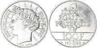Frankreich 100 Francs Münze, Paris, UNZ, Silber, KM:966a, Gadoury:903 -