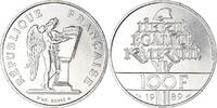 Frankreich 100 Francs Münze, Droits de l'Homme, Génie, UNZ, Silber -