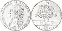 Frankreich 100 Francs Münze, Lafayette, Paris, VZ+, Silber, KM:962 -