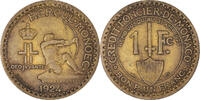 Monaco Franc Münze, Louis II, Poissy, SS, Aluminum-Bronze, KM:111 -